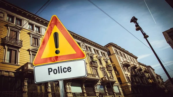 Street Sign to Police — Stock Photo, Image