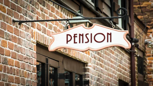 Street Sign to Pension — Stock Photo, Image