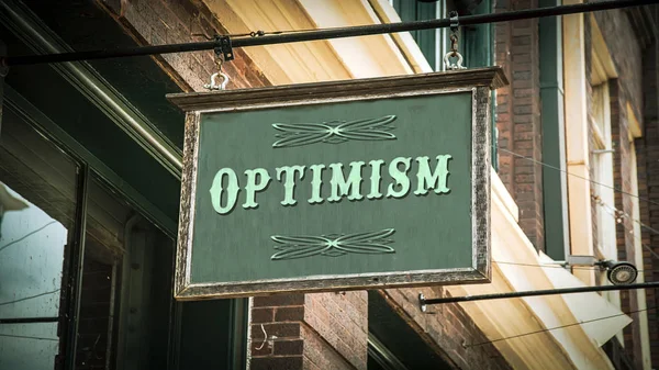 Az optimizmus utcatábla — Stock Fotó
