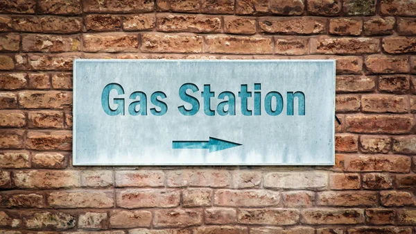 Benzin istasyonu için sokak tabelası — Stok fotoğraf