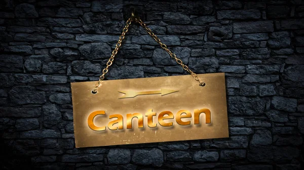 Street Sign to Canteen — Stock Photo, Image