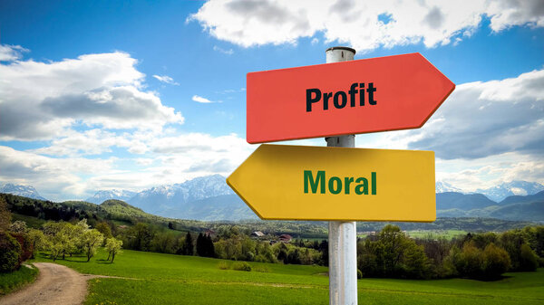 Street Sign to Moral versus Profit