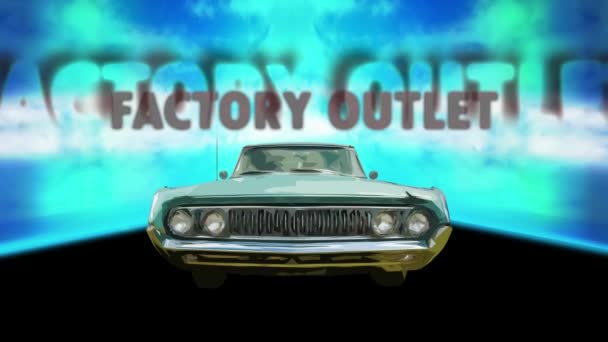 Street Sign Strada Factory Outlet — Video Stock