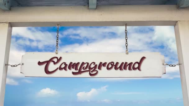 Ulica Podpisz Drogę Campground — Wideo stockowe