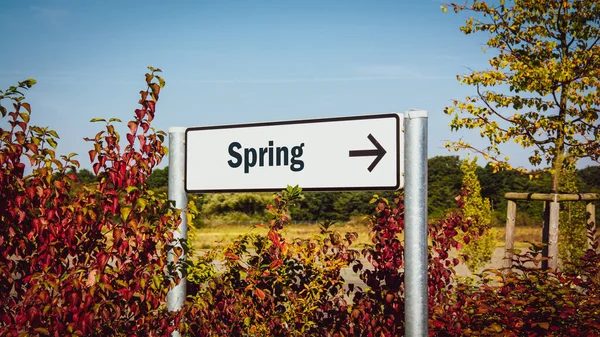 Street Sign Direzione Primavera — Foto Stock