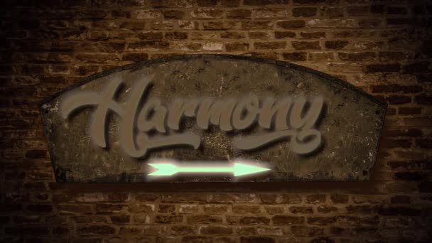 Street Sign Way Harmony — Stock Video