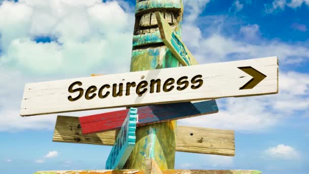 Street Sign Way Secureness — Stock Video