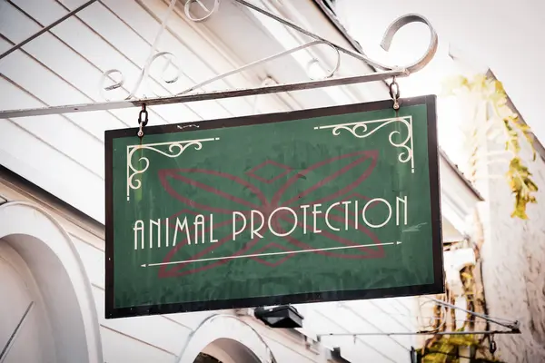 Street Sign Direction Way Animal Protection — Stock Photo, Image