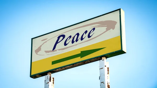 Straßenschild Weist Den Weg Zum Frieden — Stockfoto