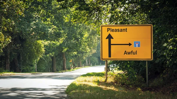 Street Sign Direction Way Pleasant Awful — Stock Photo, Image