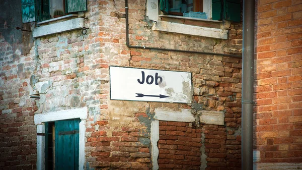 Rua Assine Caminho Direção Para Trabalho — Fotografia de Stock