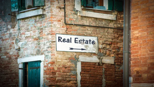 Utca Jel Irány Real Estate — Stock Fotó