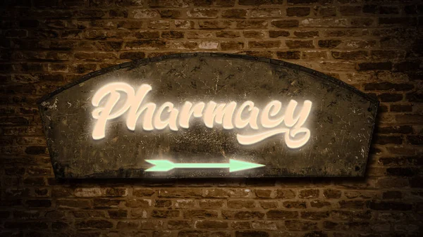 Street Sign Direction Way Pharmacy — Stock Photo, Image