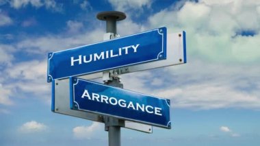 Sokak İşareti Kibirliliğe Karşı Alçakgönüllülüğün Yolu