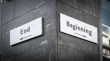 Sokak bitiş karşı başlangıcı için yön Işareti