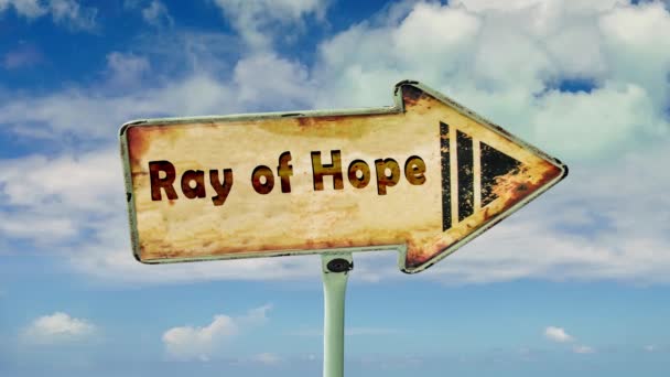 Вулиця Знак Шлях Промінь Надії — стокове відео