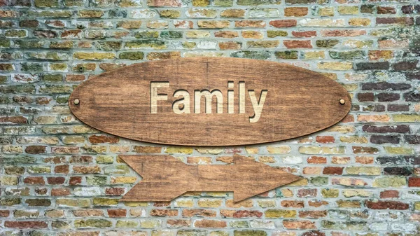 Straßenschild Weist Den Weg Zur Familie — Stockfoto