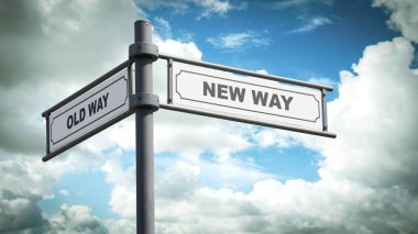 Sokak yeni Way karşı eski yol WY yön Imzala