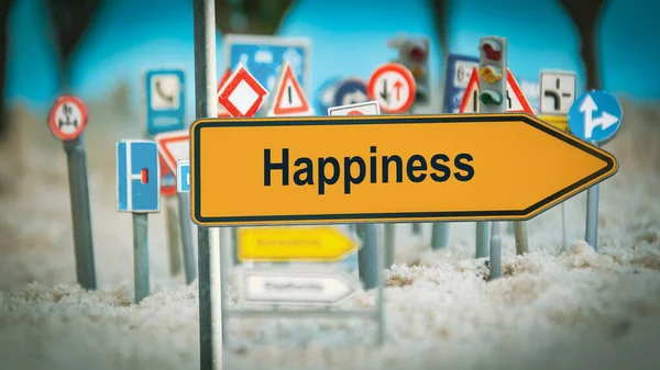 Sokak Şareti Mutluluk Için Yön Yolu — Stok fotoğraf