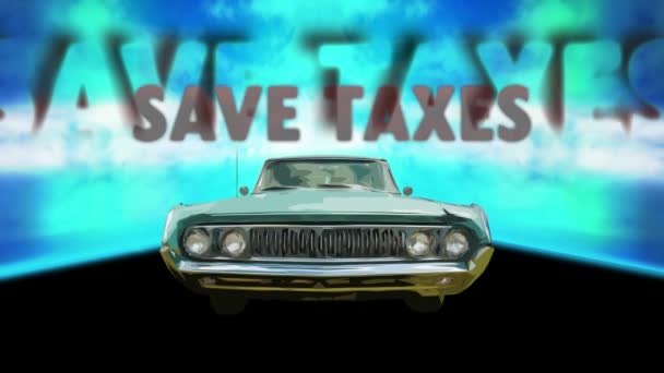 Straßenschild Weist Den Weg Zum Steuersparen — Stockvideo