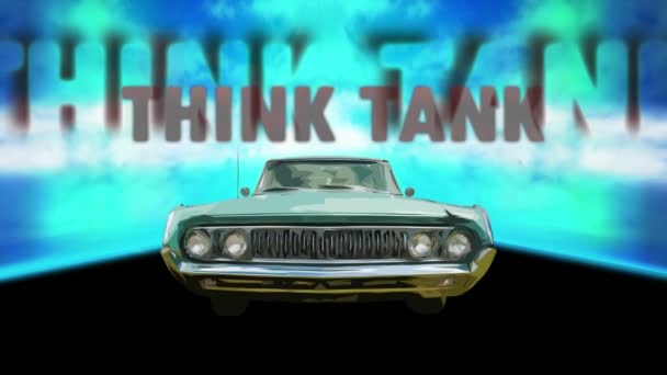 Straat Teken Weg Naar Think Tank — Stockvideo
