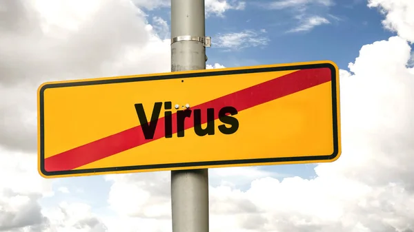 Straßenschilder Auf Dem Weg Zur Quarantäne Virus — Stockfoto