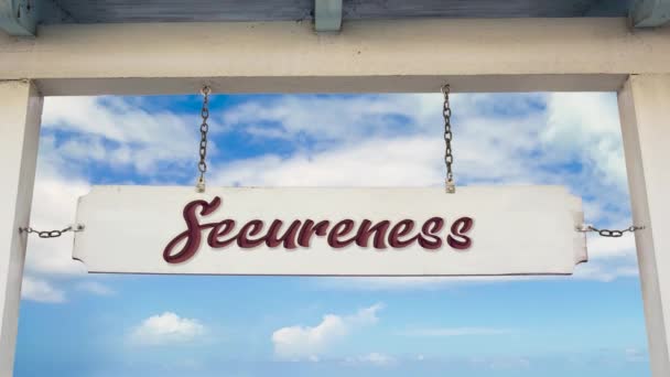 Street Sign Way Secureness — Stock Video