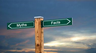 Street Sign the Direction Way to Facts versus Myths clipart