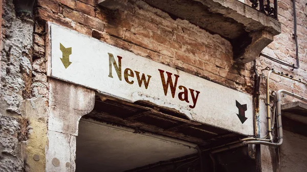 Street Sign Direction Way New Way — Stock Photo, Image