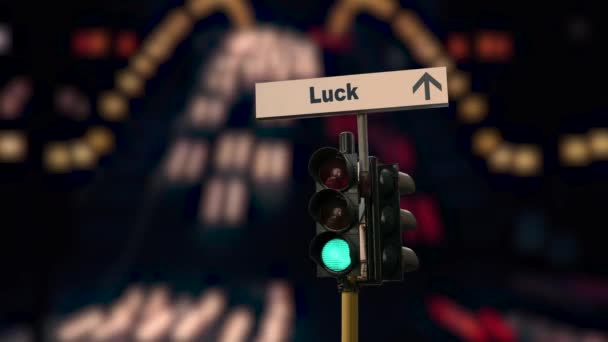 Straßenschild Weist Den Weg Zum Glück — Stockvideo