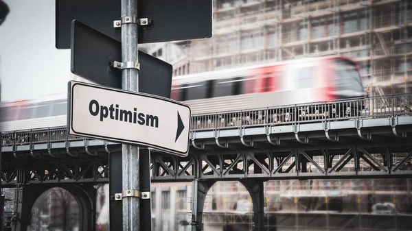 Utca Jel Irány Optimizmusra — Stock Fotó