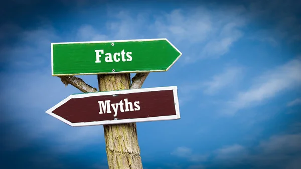 Street Sign Direction Way Facts Myths — Stock Photo, Image