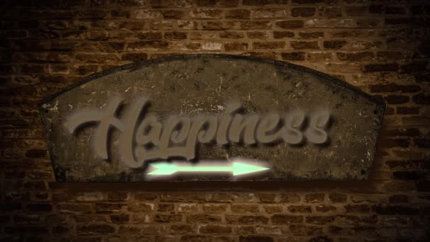 Οδός Υπογράψτε Δρόμο Προς Την Ευτυχία — Αρχείο Βίντεο
