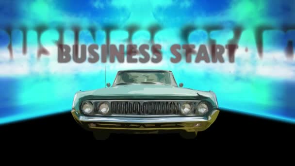 Street Sign Way Business Start — Stock Video
