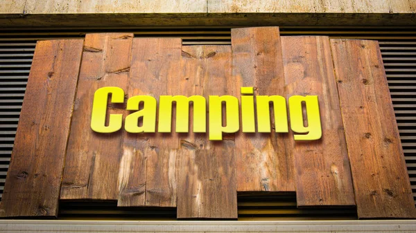 Señal Calle Dirección Camino Camping — Foto de Stock