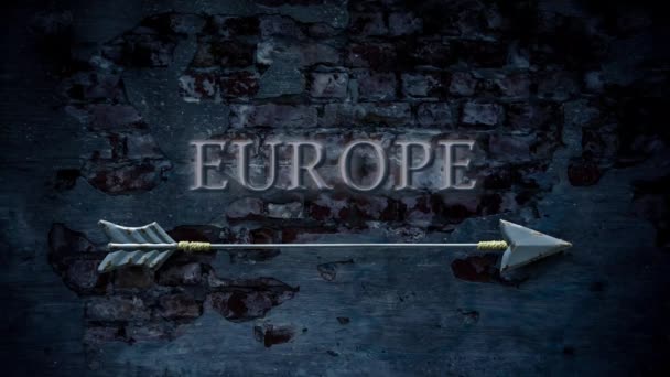 Street Sign Way Europe — Videoclip de stoc