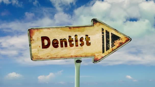 Ulica Podpisz Drogę Dentysty — Wideo stockowe