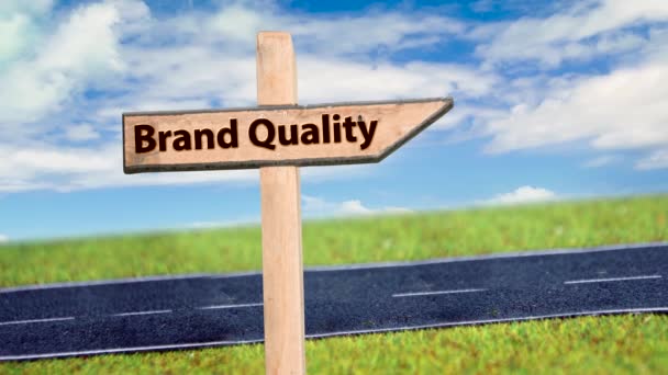 Street Sign Way Brand Quality — Stockvideo