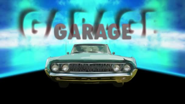 Straßenschild Weist Weg Zur Garage — Stockvideo