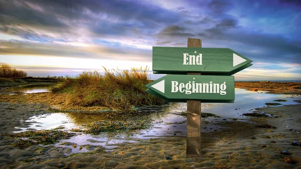 Sokak bitiş karşı başlangıcı için yön Işareti