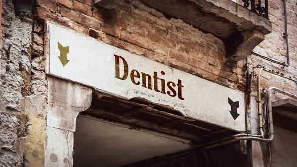 Street Sign Direction Way Dentist — Stock Photo, Image