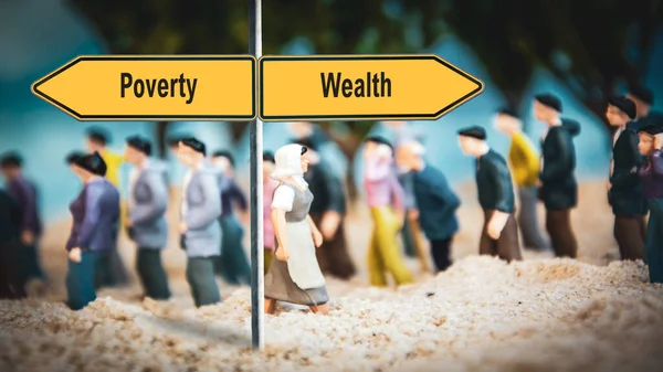 Utca Jel Irány Gazdag Szegénység — Stock Fotó