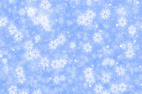 Fundo azul com flocos de neve. — Fotografia de Stock