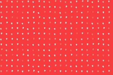 Kırmızı Arkaplanda Soyut Beyaz Kalpler