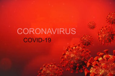 Coronavirus. COVID-19. 3D Render Viral Enfeksiyon Konsepti. MERS-CoV, SARS-CoV, 2019-NCoV, Wuhan Coronavirus.