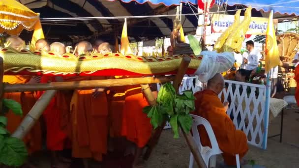 Muitos Monges Estão Realizando Cerimônias Religiosas — Vídeo de Stock