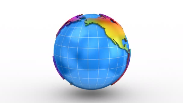 Карта мира превращается в глобус — стоковое видео