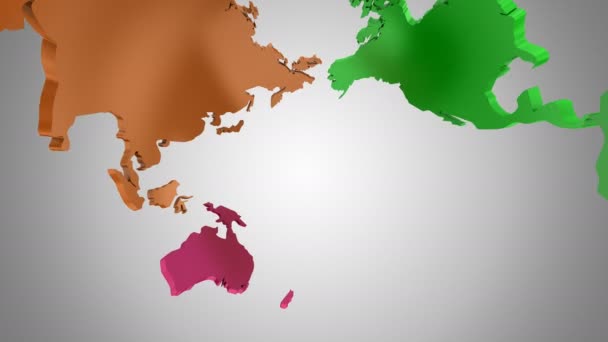 Die Weltkarte verwandelt sich in einen Globus. Ein Blick ins Innere — Stockvideo