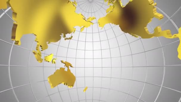 O Mapa Mundial transforma-se num Globo. Um olhar interior — Vídeo de Stock