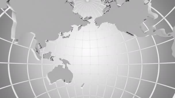 World Map Turns into a Globe (en inglés). Una mirada dentro — Vídeo de stock